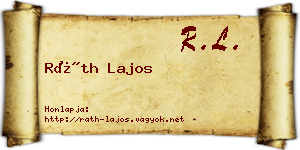 Ráth Lajos névjegykártya